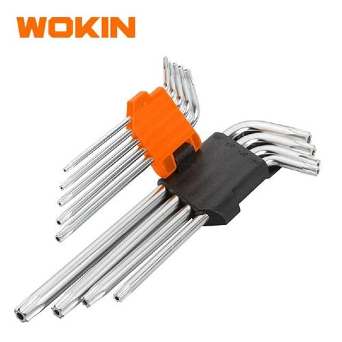 WOKIN Cr-V T10-T 50 набор ключей Torx с длинной рукояткой из 9 шт.