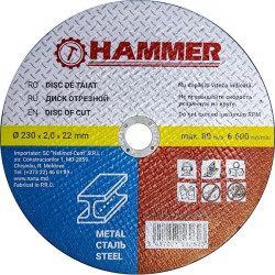 Disc abraziv pentru metal Hammer. 230 x 2.0 x 22.2 mm