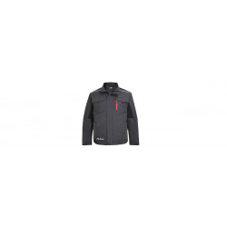 Куртка рабочая, S, 60% хлопок / 40% полиэстер (твил), цвет серый/черный/красный, Profmet