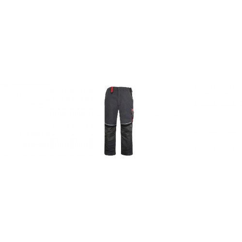 Pantaloni de lucru, 60% bumbac / 40% poliester (twill), culoarea sur/negru/rosu, marimea M Profmet