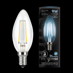 Лампа LED Gauss Filament Candle E14 9W 4100К 1/10/50