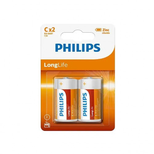 Батареи Philips R14/C LONGLIFE 1.5 B