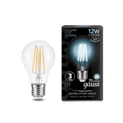 Lampă LED Gauss Filament A60 12W/1250lm/4100K/E27