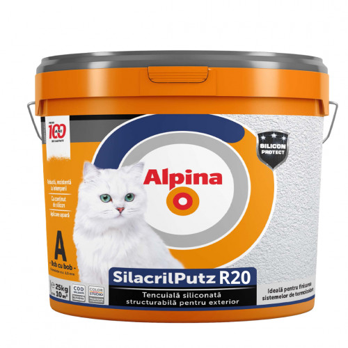 Tencuială siliconică Alpina Silacril R20 Baza A (25kg)