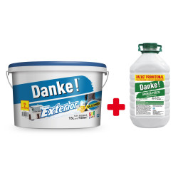 Моющаяся краска Danke для наружных работ, белая, 15 л + грунтовка Danke 4 л