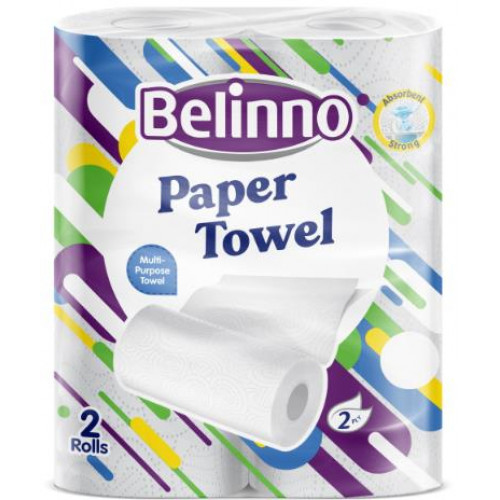 Полотенце бумажное BELINNO, 2-сл., 12.3м, 2 рулона