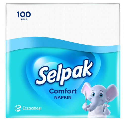 Салфетки SELPAK Comfort 1 слой 33 х 33 см 100 шт