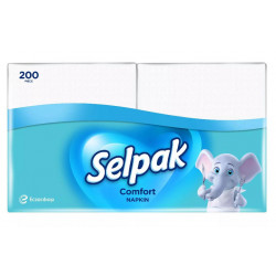 Салфетки SELPAK Comfort 1 слой 33 х 33 см 200 шт
