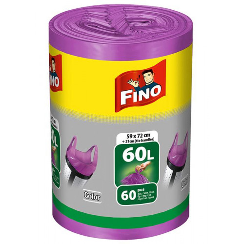 Saci de deșeuri FINO 60l/60buc cu mânere