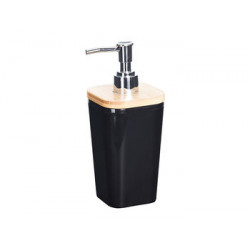Dozator pentru sapun lichid Bathroom 18cm, capac din bambus, negru