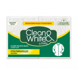 Мыло хозяйственное DURU CLEAN&WHITE Отбеливающие, твердое, 120 гр, 4 шт