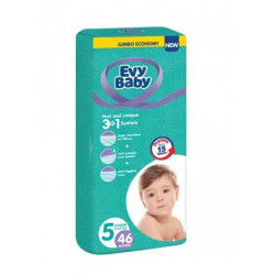 Scutece pentru copii EVY BABY №5 Jumbo JUNIOR 11-25 kg, 46 buc