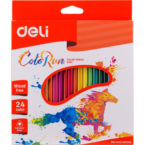 Карандаши цветные DELI Run, 24 цвета