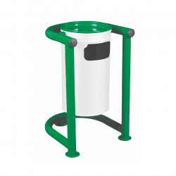 Coș de gunoi TIP 5, 35 l metal, verde cu alb