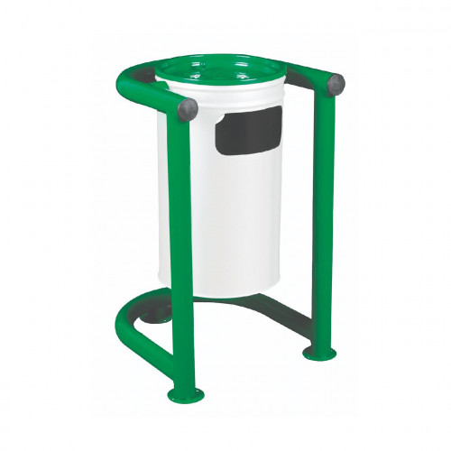 Coș de gunoi TIP 5, 35 l metal, verde cu alb